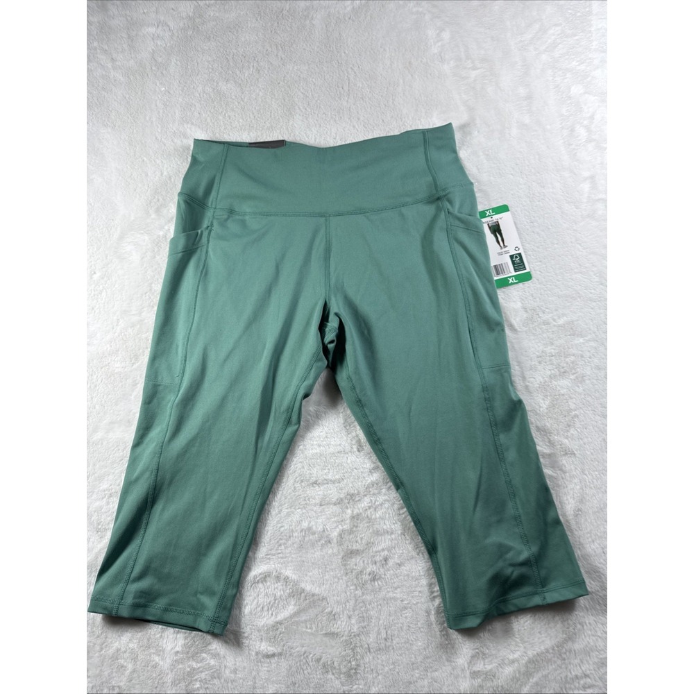 32 Degrees Cool Women's Active Crop Pockets Legging Green Size XL